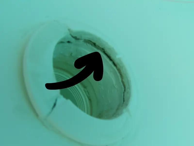 Broken wall fitting found in fiberglass pool